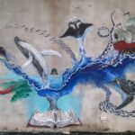 Carlos hiller mural, publi Library in Playas del Coco, Guanacaste, Costa Rica