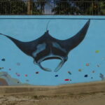 Manta Ray mural by marine artist Carlos Hiller, at Bahia Drake, Costa Rica