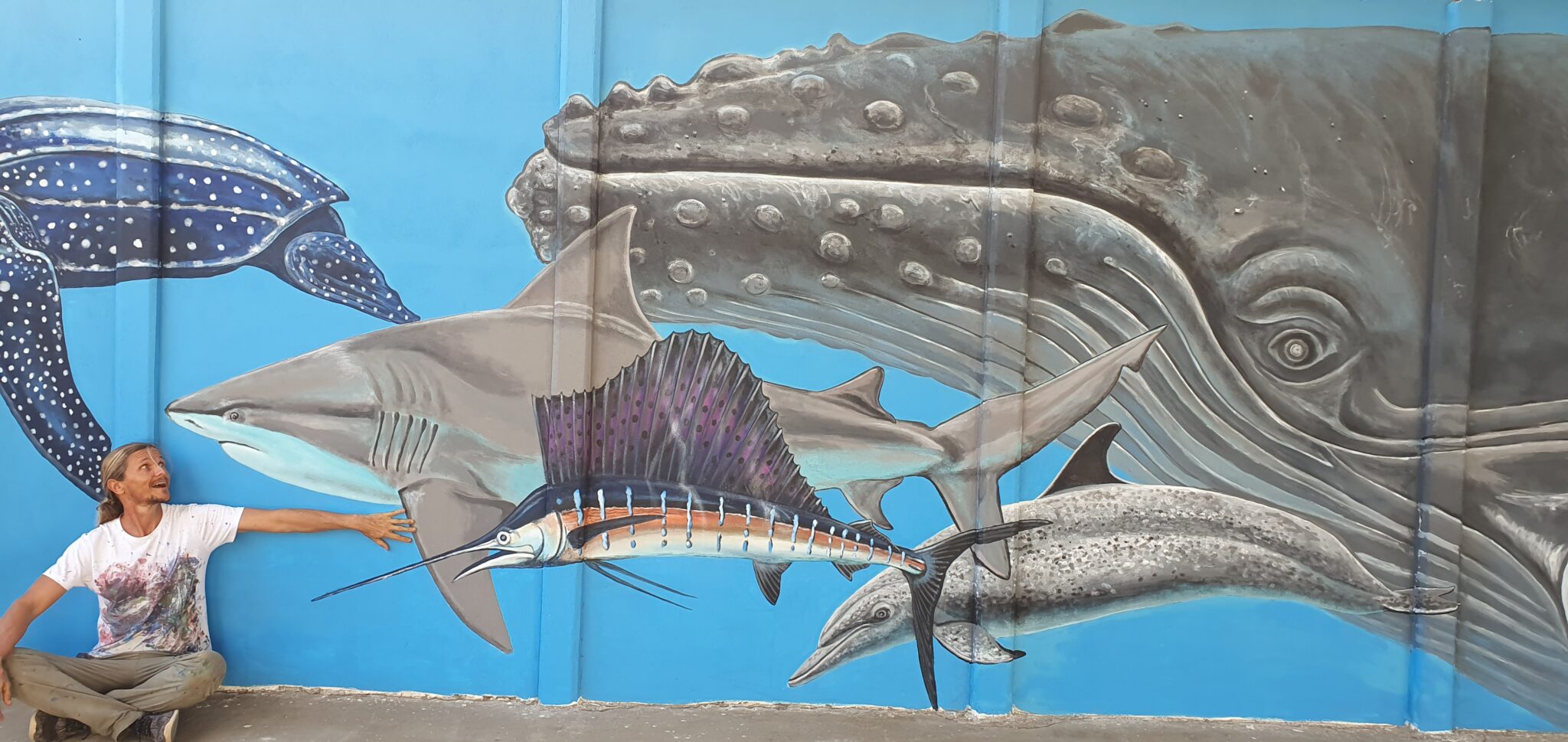 Carlos Hiller mural at Playas del Coco public school, Guanacaste, Costa Rica.