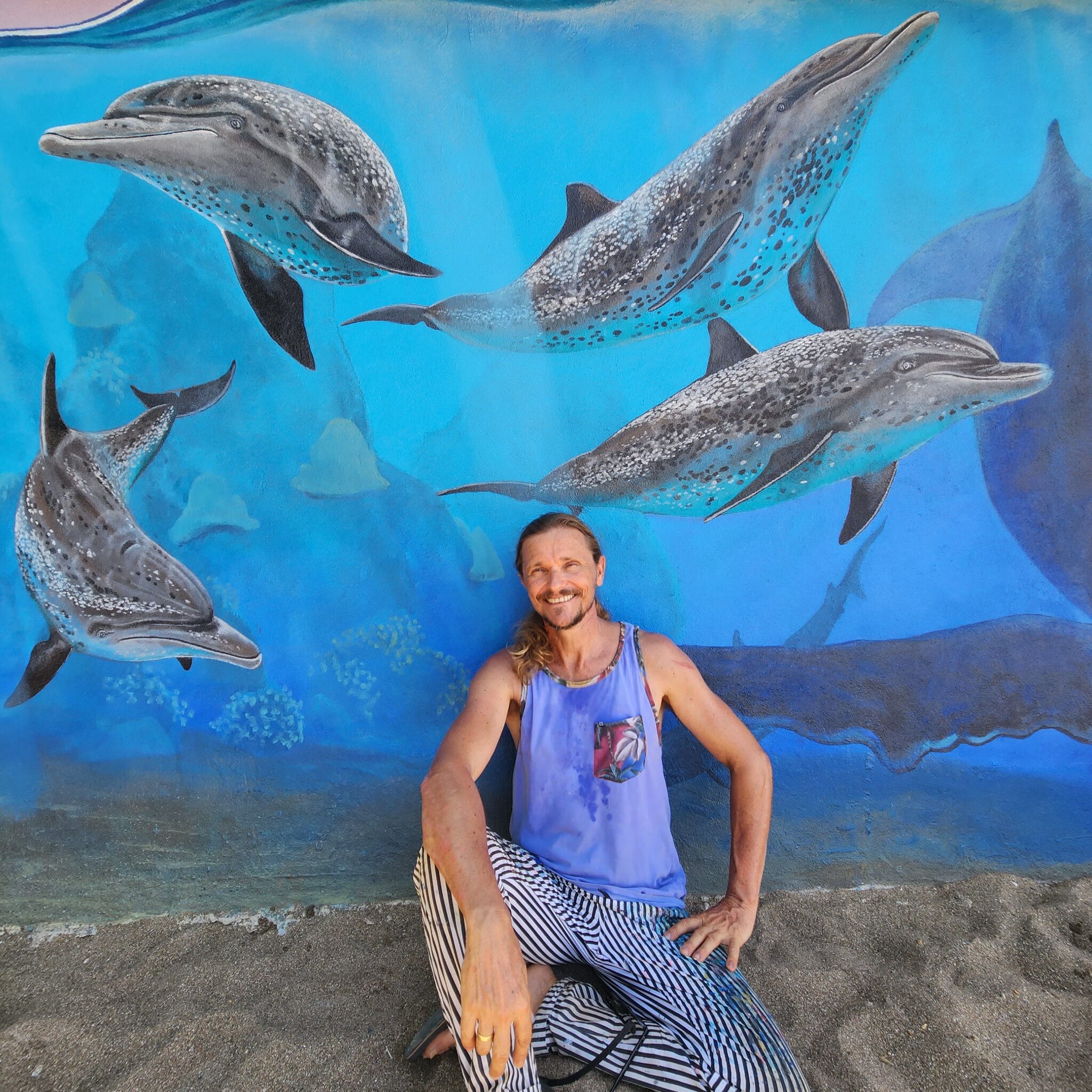 Carlos Hiller mural at Parque Nacional Isla del Caño, Costa Rica.