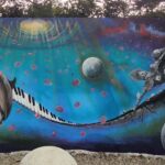 Nosara skate park mural by marine artist Carlos Hiller.