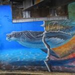 Humpback Whale mural by underwater artist Carlos Hiller in San Jose, Costa Rica.