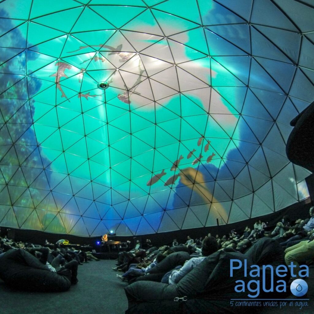 Carlos Hiller painting projected in a huge dome, Costa Rica.